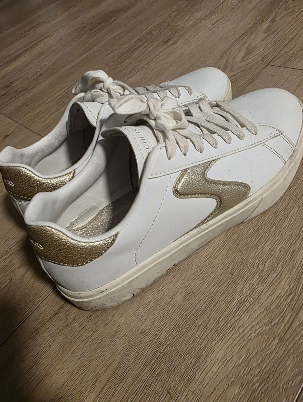 Skechers Court Classics White Gold Women Sneaker Size 8.5 US